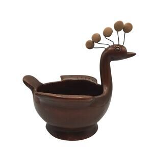 Vintage Figural Peacock Decor Dish Bowl Bird